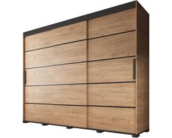 Meubella - Kledingkast Crown - Eiken - 250 cm
