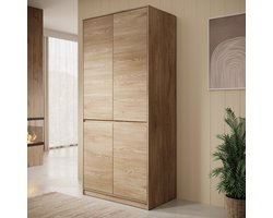 Meubella - Kledingkast Cuarto - Eiken - 91 cm