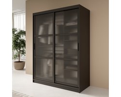 Meubella - Kledingkast Fessaro - Zwart - 150 cm