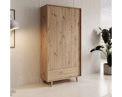 Meubella - Kledingkast Fuzeta - Eiken - 92 cm