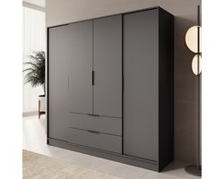 Meubella - Kledingkast Kellan - Grijs - 206 cm