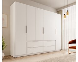 Meubella - Kledingkast Leipzig - Wit - 270 cm