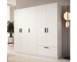 Meubella - Kledingkast Lillian - Wit - 225 cm