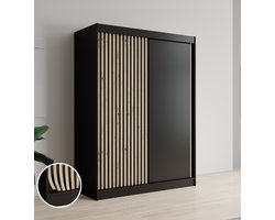 Meubella - Kledingkast Lisbon - Zwart - 150 cm