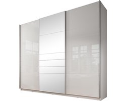 Meubella - Kledingkast Mariah 2 - Wit - 263 cm - Met spiegel