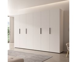 Meubella - Kledingkast Marquesa - Wit - 300 cm