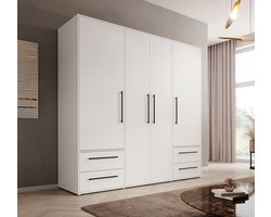 Meubella - Kledingkast Mayen - Wit - 206 cm