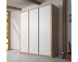 Meubella - Kledingkast Melody - Wit - Eiken - 166 cm
