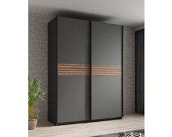 Meubella - Kledingkast Mendoza - Antraciet - 150 cm