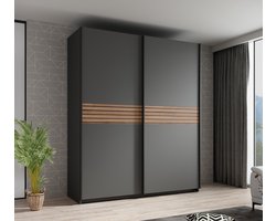 Meubella - Kledingkast Mendoza - Antraciet - 170 cm
