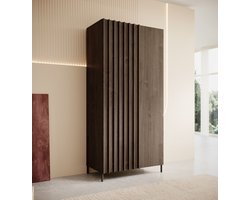 Meubella - Kledingkast Paz - Donkerbruin eiken - 92 cm