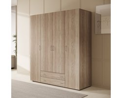 Meubella - Kledingkast Serra - Licht eiken - 160 cm