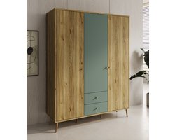 Meubella - Kledingkast Wally - Groen - 154 cm
