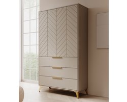 Meubella - Kledingkast Xiano - Beige - 103 cm
