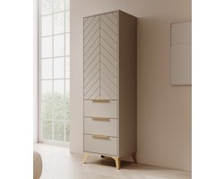 Meubella - Kledingkast Xiano - Beige - 53 cm