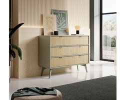 Meubella - Ladekast Essence - Groen - Licht eiken - 106 cm