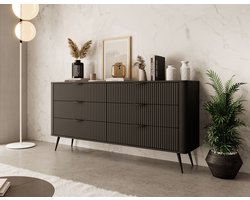 Meubella - Ladekast Lima - Zwart - 163 cm