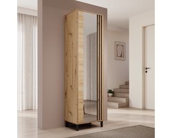 Meubella - Lazuli - Halkast 1-deurs - Eikenpatroon - 55x40x193 cm