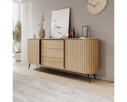 Meubella - Loro - Dressoir - Eikenpatroon - 196x82x40 cm