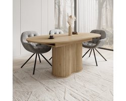 Meubella - Loro - Eetkamertafel uitschuifbaar - Eiken - 180-220x90x76cm