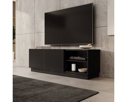 Meubella - Lucera - TV-Meubel - Zwart - 150x42x48 cm