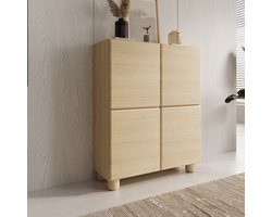 Meubella - Luvano - Dressoir - Licht eikenpatroon - 100x38x125 cm