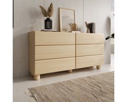 Meubella - Luvano - Ladekast - Licht eikenpatroon - 160x38x80 cm