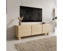 Meubella - Luvano - TV-Meubel - Licht eikenpatroon - 150x38x47 cm