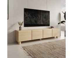 Meubella - Luvano - TV-Meubel - Licht eikenpatroon - 200x38x47 cm