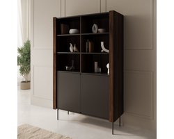 Meubella - Lux - Boekenkast - Zwart - 105x40x167 cm