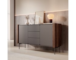 Meubella - Lux - Dressoir - Zwart - 142x40x83 cm