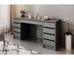 Meubella - Make-up tafel Arco 2 - Antraciet - 154 cm