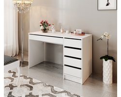 Meubella - Make-up tafel Arco - Wit - 120 cm