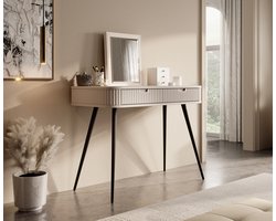 Meubella - Make-up tafel Zakari - Beige - 103 cm