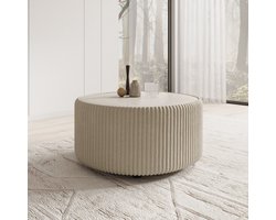 Meubella - Marano - Salontafel - Fluffy ribstof beige