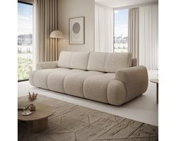 Meubella - Maravilla - Slaapbank - Teddystof beige