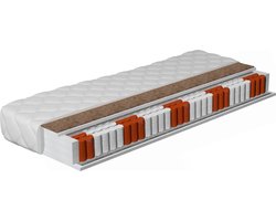 Meubella - Matras Felix - Pocketvering 7 zones met kokos - 180x200 cm