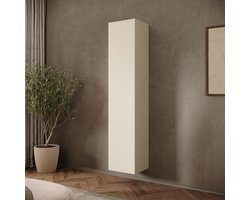 Meubella - Merion - Vitrinekast - Beige - 35x32x168 cm