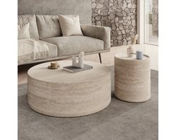Meubella - Mesa - Salontafel set van 2 - Travertin