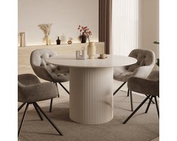 Meubella - Modena - Eetkamertafel - Wit - 120x120x76 cm