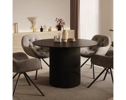 Meubella - Modena - Eetkamertafel - Zwart - 120x120x76 cm