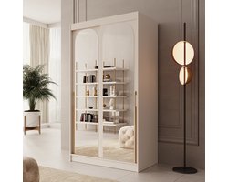 Meubella - Moniq - Kledingkast met 2 schuifdeuren - Beige - 120x65x215 cm