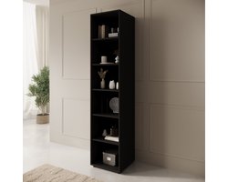 Meubella - Montalo - Boekenkast - Zwart - 45x45x206 cm