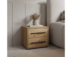 Meubella - Montalo - Nachtkastje - Eikenpatroon - 51x40x47 cm