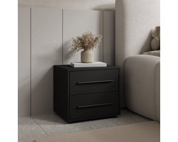 Meubella - Montalo - Nachtkastje - Zwart - 51x40x47 cm
