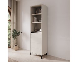 Meubella - Montellini - Boekenkast - Beige - 55x40x193 cm