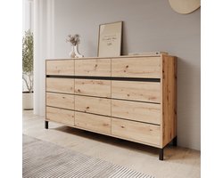 Meubella - Montellini - Dressoir - Eikenpatroon - 157x40x90 cm