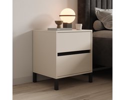Meubella - Montellini - Nachtkastje - Beige - 48x40x55 cm