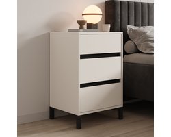 Meubella - Montellini - Nachtkastje - Beige - 48x40x71 cm