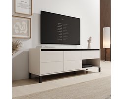Meubella - Montellini - TV-Meubel - Beige - 151x40x52 cm